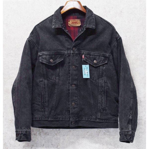 画像1: 90’s【USA製】ビンテージ【LEVI'S】【リーバイス】【70417-9416】【裏地赤チェック】ブラック 黒【デニムジャケット】【サイズＭ】 