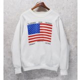 90’s【USA製】【ビンテージ】【フルーツオブザルーム】FRUIT OF THE LOOM 湾岸戦争【Support our troops】星条旗【白】【スウェット】【サイズL】 