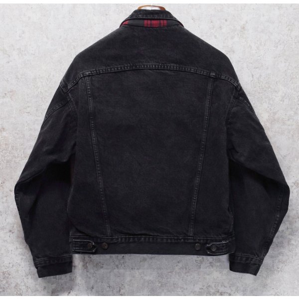 画像3: 90’s【USA製】ビンテージ【LEVI'S】【リーバイス】【70417-9416】【裏地赤チェック】ブラック 黒【デニムジャケット】【サイズＭ】 