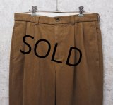 【ブルックスブラザーズ】brooksbrothers【ライトブラウン】【２タック】【コットンスラックス】コットンパンツ【34X30】 