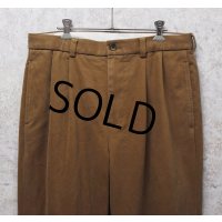 【ブルックスブラザーズ】brooksbrothers【ライトブラウン】【２タック】【コットンスラックス】コットンパンツ【34X30】 
