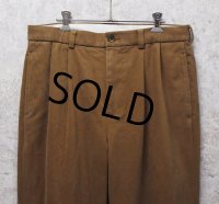 【ブルックスブラザーズ】brooksbrothers【ライトブラウン】【２タック】【コットンスラックス】コットンパンツ【34X30】 