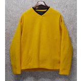 90's~ ビンテージ【オールドギャップ】【GAP】黄色【Vネック】無地【フリース】【プルオーバー】【サイズL】 