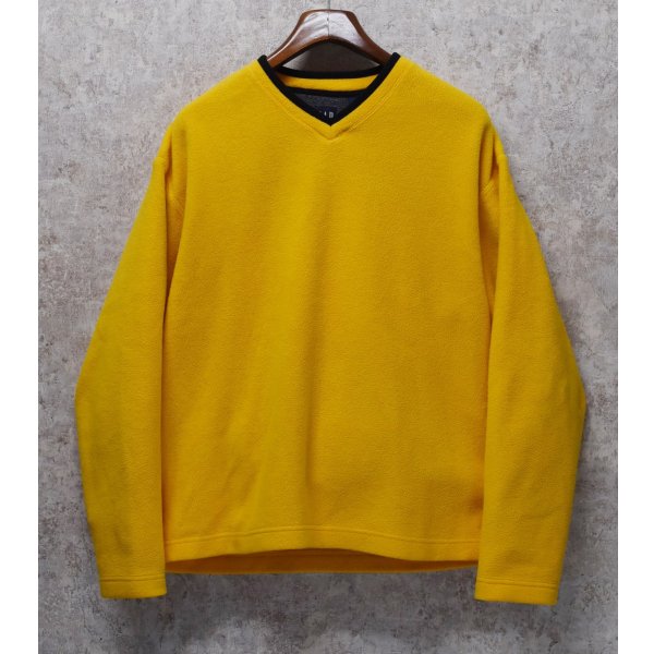 画像1: 90's~ ビンテージ【オールドギャップ】【GAP】黄色【Vネック】無地【フリース】【プルオーバー】【サイズL】 