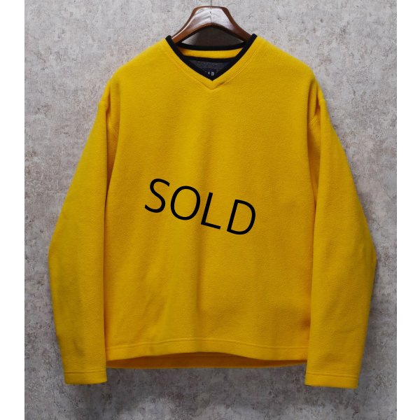 画像1: 90's~ ビンテージ【オールドギャップ】【GAP】黄色【Vネック】無地【フリース】【プルオーバー】【サイズL】 