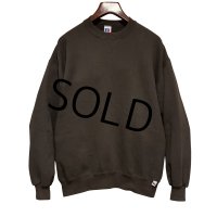 90'ｓ【USA製】【RUSSELL】ラッセル 【ビンテージ】ブラウン【無地】【クルーネック】前V スウェット【サイズＸL】 