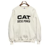 デッドストック 90's【USA製】【ビンテージ】【ジャージーズ】JERZEES【CAT DIESEL POWER】【白】【スウェット】【サイズXL】 