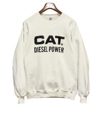 デッドストック 90's【USA製】【ビンテージ】【ジャージーズ】JERZEES【CAT DIESEL POWER】【白】【スウェット】【サイズXL】 