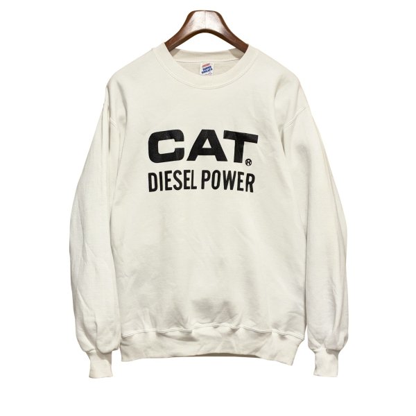 画像1: デッドストック 90's【USA製】【ビンテージ】【ジャージーズ】JERZEES【CAT DIESEL POWER】【白】【スウェット】【サイズXL】 