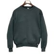 画像1: 90'ｓ【USA製】【RUSSELL】ラッセル 【ビンテージ】モスグリーン【無地】【クルーネック】前V スウェット【サイズM】<br> (1)