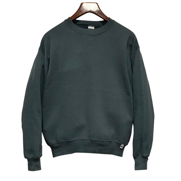 画像1: 90'ｓ【USA製】【RUSSELL】ラッセル 【ビンテージ】モスグリーン【無地】【クルーネック】前V スウェット【サイズM】 
