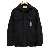 60's 【ビンテージ】米軍実物 U.S.NAVY 黒 ウール１００％【CPOシャツ】US１５ １/２ 