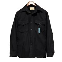 60's 【ビンテージ】米軍実物 U.S.NAVY 黒 ウール１００％【CPOシャツ】US１５ １/２ 