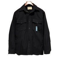 60's 【ビンテージ】米軍実物 U.S.NAVY 黒 ウール１００％【CPOシャツ】US１５ １/２ 
