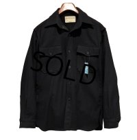 60's 【ビンテージ】米軍実物 U.S.NAVY 黒 ウール１００％【CPOシャツ】US１５ １/２ 