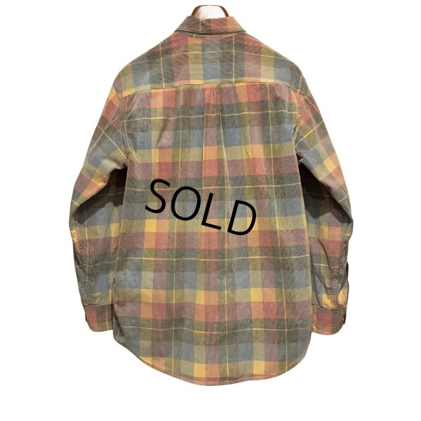 画像3: ビンテージ ORVIS【オービス】【赤ｘ青ｘ黄色】チェック【コーデュロイ】ボタンダウンシャツ【サイズＭ】 