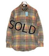 ビンテージ ORVIS【オービス】【赤ｘ青ｘ黄色】チェック【コーデュロイ】ボタンダウンシャツ【サイズＭ】 
