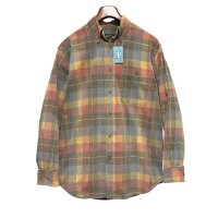 ビンテージ ORVIS【オービス】【赤ｘ青ｘ黄色】チェック【コーデュロイ】ボタンダウンシャツ【サイズＭ】 