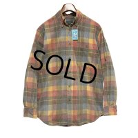 ビンテージ ORVIS【オービス】【赤ｘ青ｘ黄色】チェック【コーデュロイ】ボタンダウンシャツ【サイズＭ】 