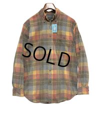 ビンテージ ORVIS【オービス】【赤ｘ青ｘ黄色】チェック【コーデュロイ】ボタンダウンシャツ【サイズＭ】 