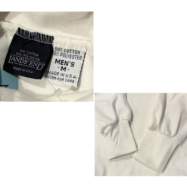 画像2: 程度良好!! 90's USA製【ランズエンド】Lands' End【白】無地【タートルネックロンT】【サイズM】 