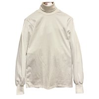 程度良好!! 90's USA製【ランズエンド】Lands' End【白】無地【タートルネックロンT】【サイズM】 