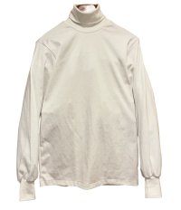 程度良好!! 90's USA製【ランズエンド】Lands' End【白】無地【タートルネックロンT】【サイズM】 