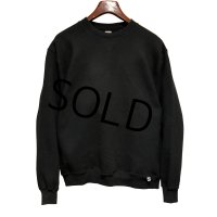 90'ｓ【USA製】【RUSSELL】ラッセル 【ビンテージ】黒【無地】【クルーネック】前V スウェット【サイズL】 