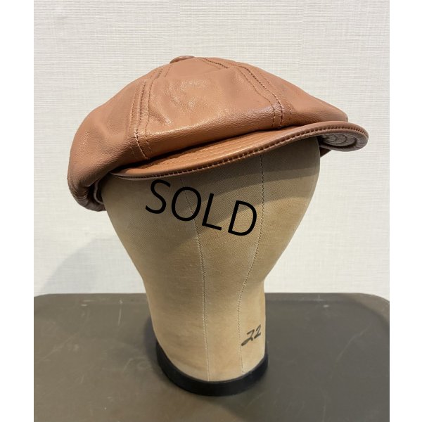 画像1: USA製【ビンテージ】【ライトブラウン】レザー【キャスケット】【サイズL】 