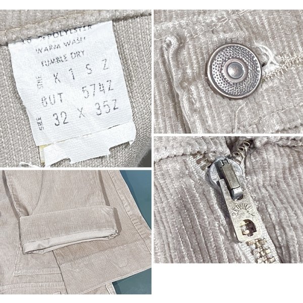 画像2: ~80's【USA製】ビンテージ SCOVILL【ベージュ】ブーツカットパンツ【コーデュロイパンツ】【32×35】 