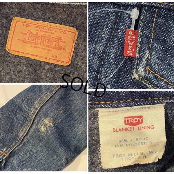 画像2: 70’s【USA製】ビンテージ【LEVI'S】【リーバイス】【70505】トロイミルズ社製 ブランケット裏地付き【デニムジャケット】【US42】 