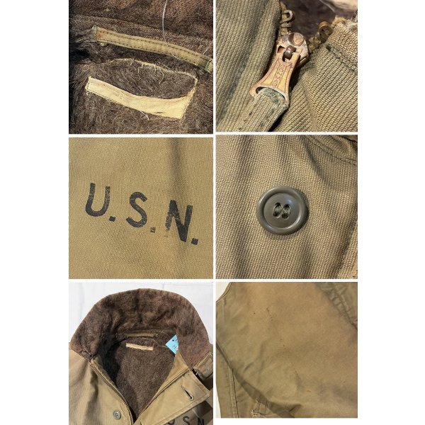 画像2: 40's【ビンテージ】【米軍実物】【U.S.NAVY】【N-1】【デッキジャケット】【US38程度】 
