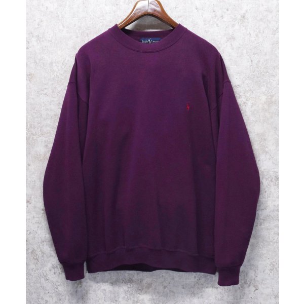 画像1: USA製【ラルフローレン】POLO RALPH LAUREN【紫】【クルーネックスウェット】【サイズXL】  