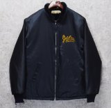 ~80’s【USA製】【ビンテージ】GOLD CROWN【ゴールドクラウン】スタンドカラー 立ち襟 裏ボア付きサテンジャケット サテンブルゾン【サイズＬ】 
