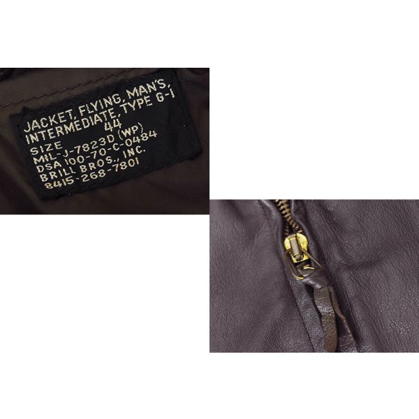 画像2: 70's【米軍実物】【ビンテージ】【U.S.NAVY】BRILL BROS製【G-1 MIL-J-7823D】【フライトジャケット】【US44】 