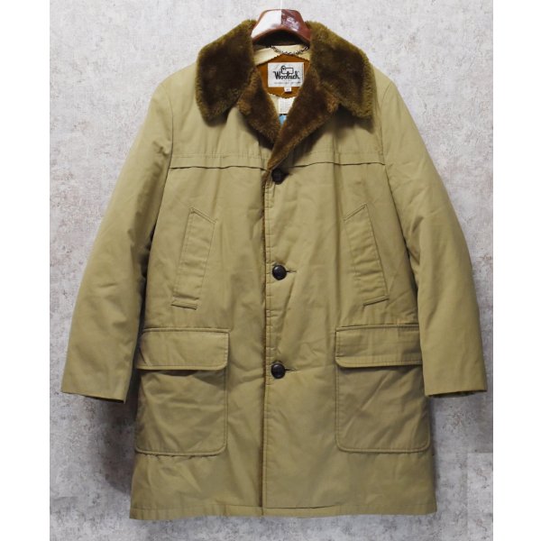 画像1: 程度良好!!【70’s】ビンテージ【ウールリッチ】WOOLRICH【襟ボア】【タンカラー】【コート】【US40】 