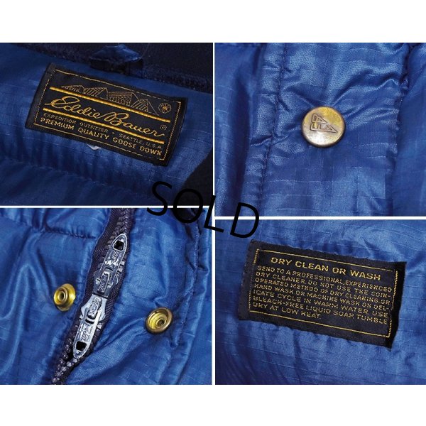 画像2: 80s~【ビンテージ】【Eddie Bauer】【エディーバウアー】【青】リップストップ【ダウンジャケット】【サイズＸＬ程度】 