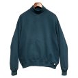 画像1: 90's【USA製】【RUSSELL】ラッセル 【ビンテージ】ターコイズ 前V【無地】【タートルネックスウェット】【サイズL】<br> (1)