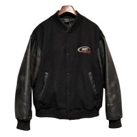 90’ｓ USA製【MV SPORT】【ビンテージ】MR.GASKET RACING【メルトンｘレザー】【黒】茶芯【スタジャン】【サイズM】 