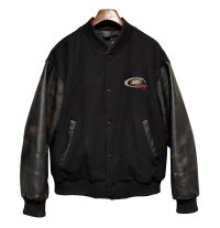 90’ｓ USA製【MV SPORT】【ビンテージ】MR.GASKET RACING【メルトンｘレザー】【黒】茶芯【スタジャン】【サイズM】 