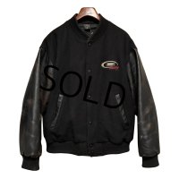 90’ｓ USA製【MV SPORT】【ビンテージ】MR.GASKET RACING【メルトンｘレザー】【黒】茶芯【スタジャン】【サイズM】 