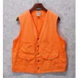 【USA製】ビンテージ【filson】フィルソン【オレンジ】アクリル【ハンティングベスト】スナップボタン【US42】 