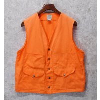 【USA製】ビンテージ【filson】フィルソン【オレンジ】アクリル【ハンティングベスト】スナップボタン【US42】 