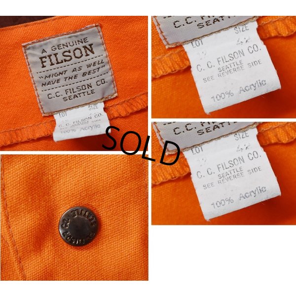 画像2: 【USA製】ビンテージ【filson】フィルソン【オレンジ】アクリル【ハンティングベスト】スナップボタン【US42】 