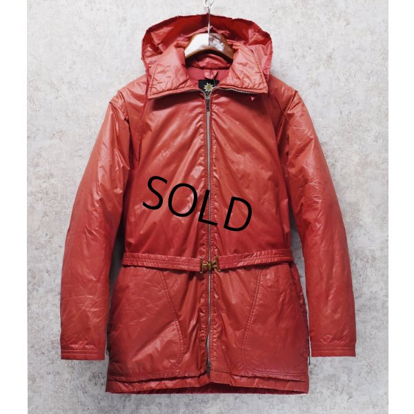 画像1: 〜80’ｓ【ビンテージ】【ALPINE DESIGN】【アルパインデザイン】【ベルト付き】赤ピンク【ダウンコート】【サイズM】 