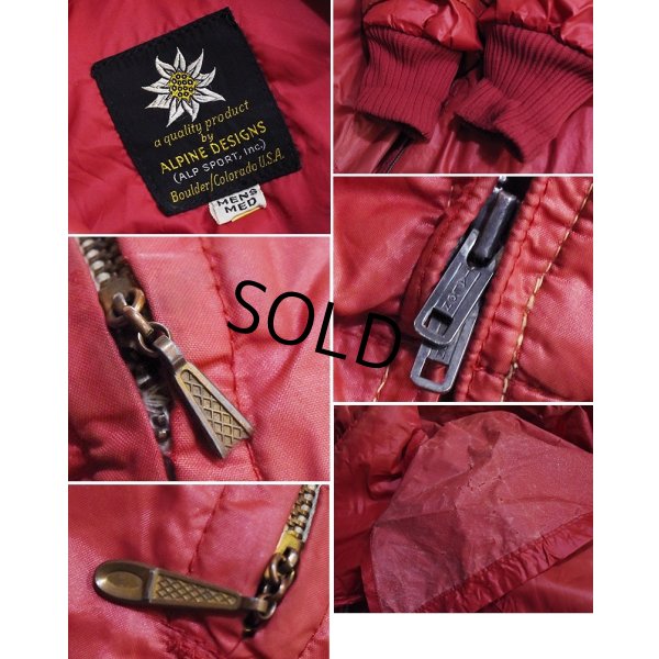 画像2: 〜80’ｓ【ビンテージ】【ALPINE DESIGN】【アルパインデザイン】【ベルト付き】赤ピンク【ダウンコート】【サイズM】 