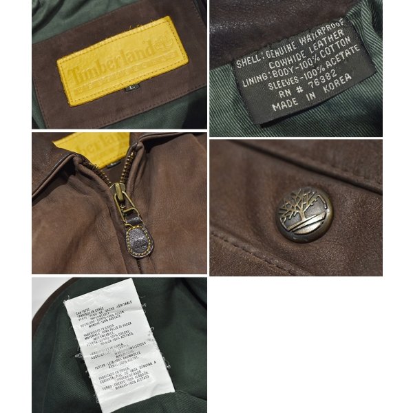 画像2: 〜00’ｓ【ビンテージ】【Timberland】ティンバーランド【ブラウン】ヌバックレザー【カウハイド】【オールレザージャケット】【ジップアップブルゾン】【サイズL】 