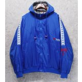 【ビンテージ】【TYR】ティア【青ナイロン×裏フリース】【袖ロゴ入り】パーカー【サイズXL】  