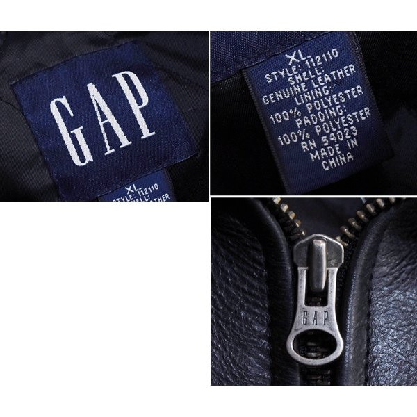 画像2: 【ビンテージ】オールドギャップ【GAP】【ギャップ】【ブラック】カーコート【レザージャケット】【サイズXL】 