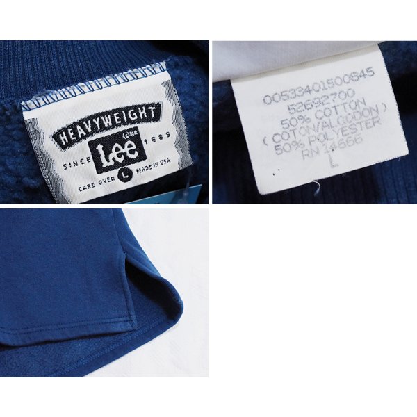 画像2: 90's【USA製】ビンテージ【LEE】【リー】【紺】無地【タートルネック】【スウェット】【サイズL】 